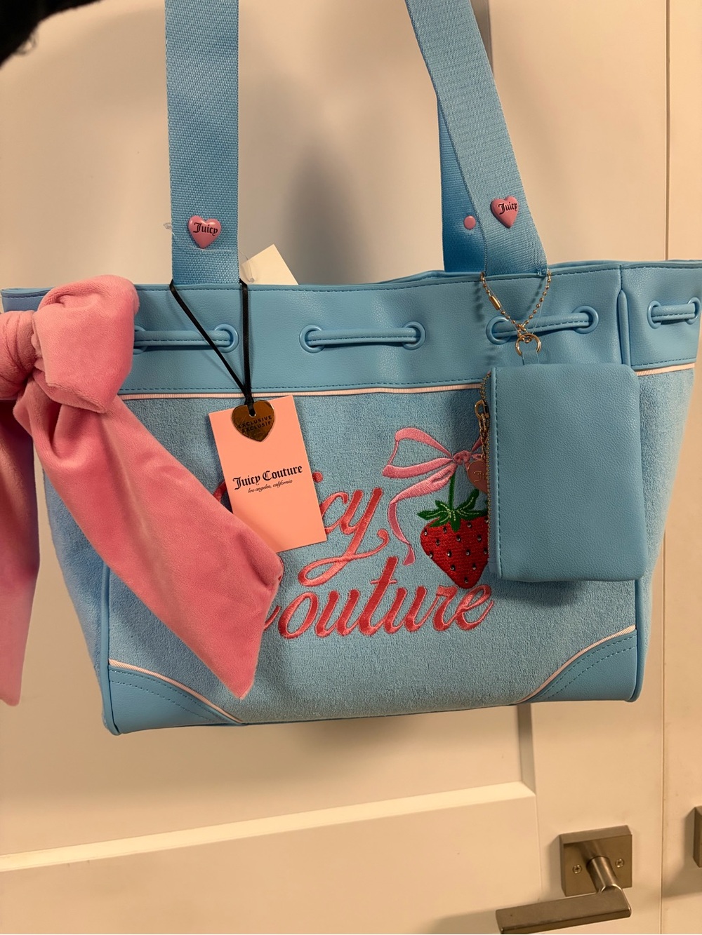 Juicy Couture Daydreamer Light Blue Tote with Pink Accents